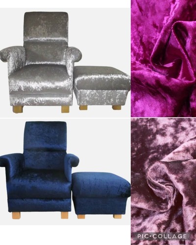 Velvet adult chair - adult, footstool