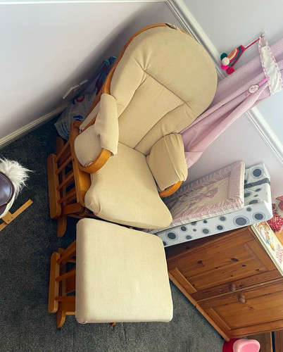 Nursing chair and stool - , in