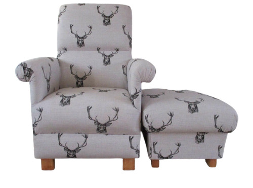 Fryetts stag charcoal fabric - fryetts,