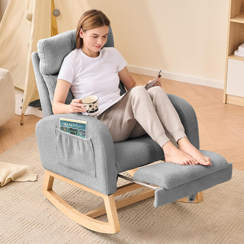 Nursery rocking chair footrest - nursery,